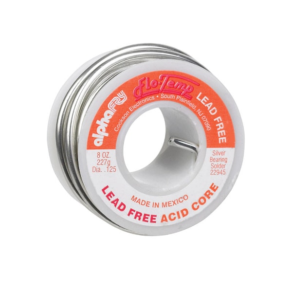 Alpha Fry Alpha Fry 8 oz Lead-Free Acid Core Wire Solder 0.125 in. D Silver Bearing 1 pc 22945 - main